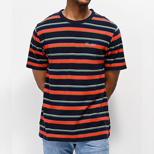 Primitive Washed Pique Striped Navy T-Shirt